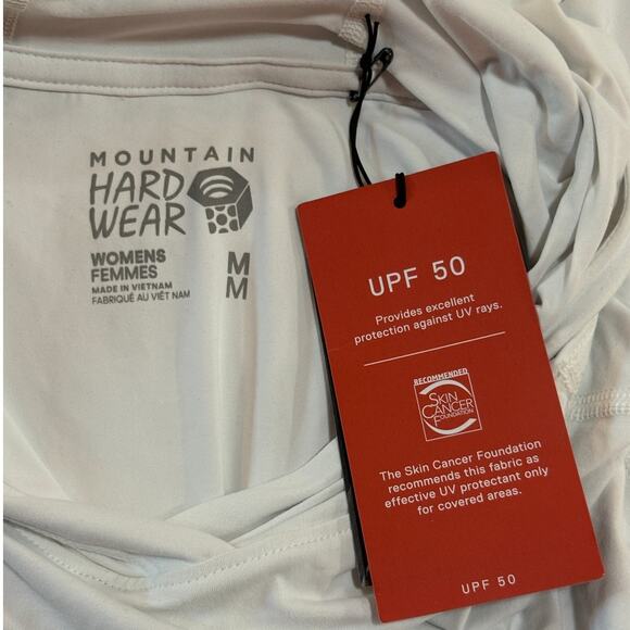 NWT Mountain Hardwear Crater Lake OL7497-102 Sun Hoodie White UPF 50 Womens Sz M - Picture 7 of 9